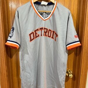 Detroit Gray and Orange Men's Jersey Jack Morris Sz L